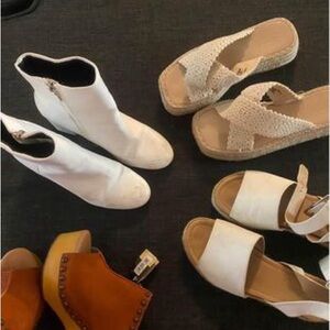 Summer sandals& white booties! All size 7.5